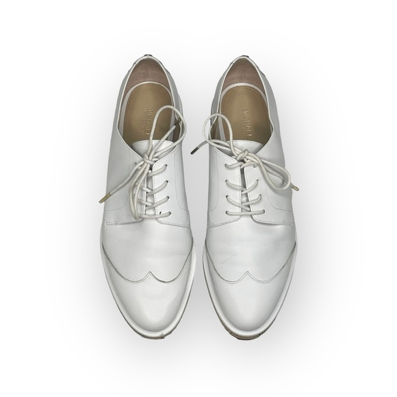 new Michael Kors ❁ Zane Leather Wingtip Cork Platform Espadrilles ❁ Optic White - Picture 9 of 16